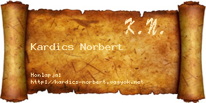 Kardics Norbert névjegykártya